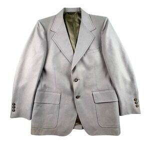 Vintage Palm Beach Blazer Mens 42R Gray‎ Jacket Wood Looking Button Half Lined